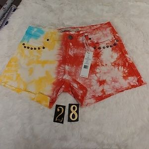 Romeo and Juliet Couture tie dye denim shorts